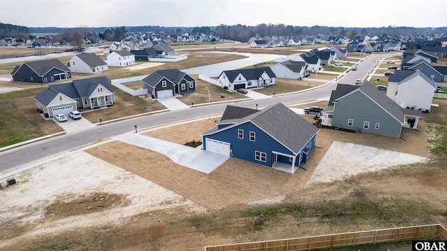 aerial view with a residential view