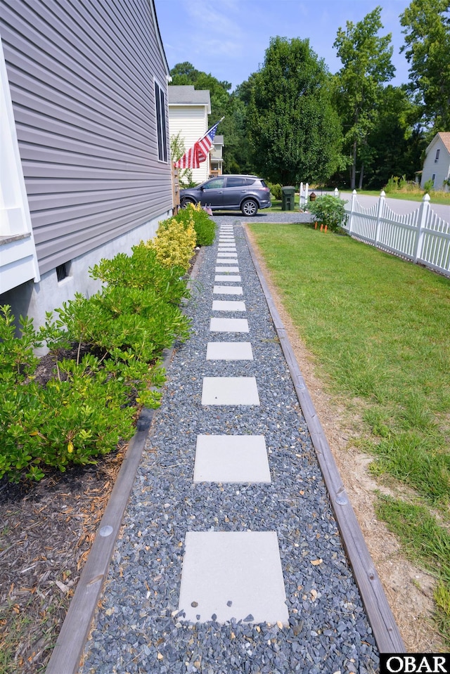 view of yard with fence