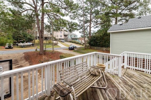 deck featuring a residential view