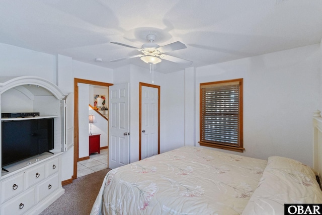 770 Bayberry Ct Lot 81, Corolla, NC 27927 - carpeted bedroom featuring tile patterned floors and ceiling fan