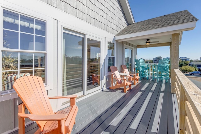 26205 Bluebeard Rd Lot 81, Salvo, NC 27972 - wooden terrace with ceiling fan