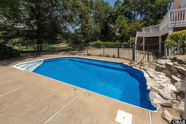 4 Birch Ln Lot 15, Southern Shores, NC 27949 - view of pool with stairway, a patio, and view of scattered trees
