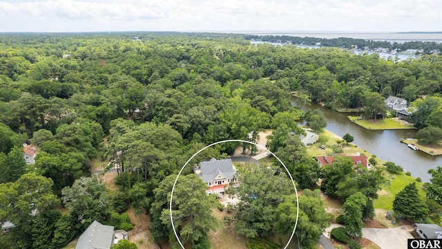 4 Birch Ln Lot 15, Southern Shores, NC 27949 - drone / aerial view of a nearby body of water and a heavily wooded area