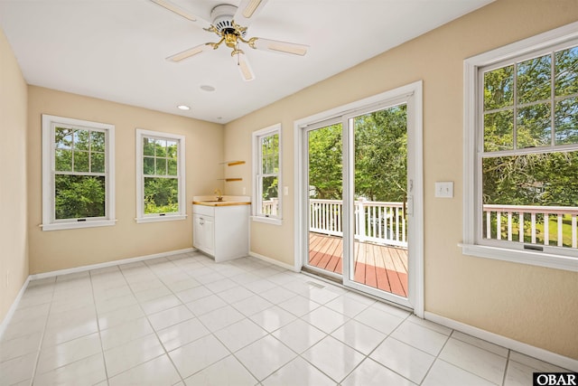 4 Birch Ln Lot 15, Southern Shores, NC 27949 - empty room with ceiling fan and light tile patterned floors