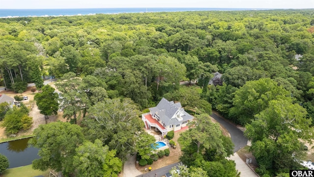 4 Birch Ln Lot 15, Southern Shores, NC 27949 - aerial view of property's location featuring a heavily wooded area and a large body of water