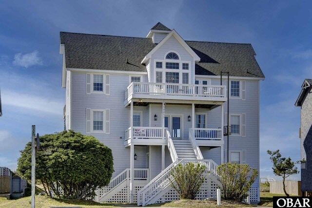 54053 Sandpiper Dr Lot 4, Frisco, NC 27936 - back of property with stairs and a balcony