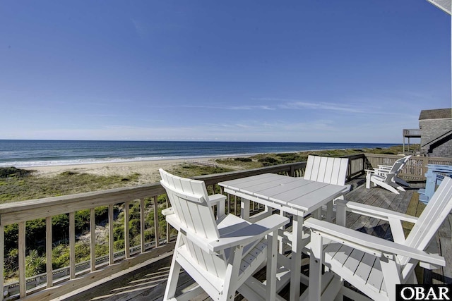 54053 Sandpiper Dr Lot 4, Frisco, NC 27936 - deck featuring view of water and beach and outdoor dining space