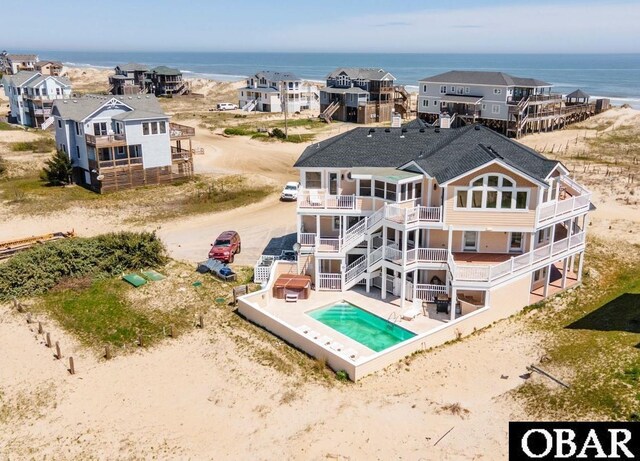 1918 Sandfiddler Rd Lot A, Lot A, Corolla, NC 27927 - view from above of property featuring a pool and a nearby body of water