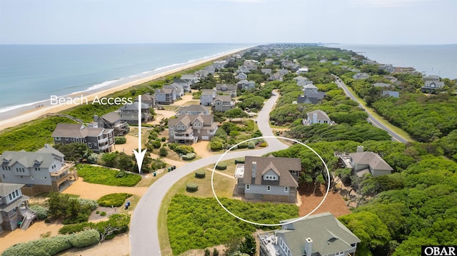123 Martin Ln Lot 251, Duck, NC 27949 - drone / aerial view featuring a beach view, a water view, and a residential view