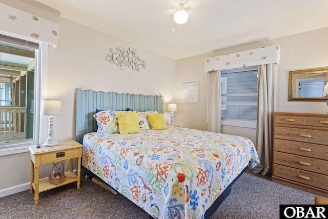 1401 N Virginia Dare Trl Unit # 5C, Kill Devil Hills, NC 27948 - bedroom with carpet, multiple windows, and baseboards