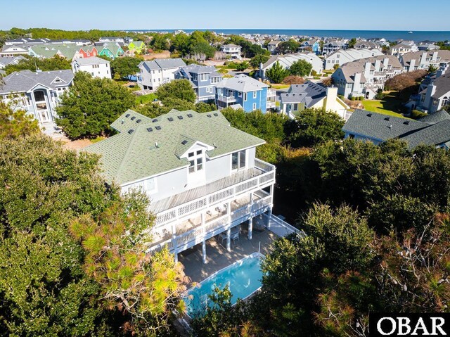 aerial view with a residential view