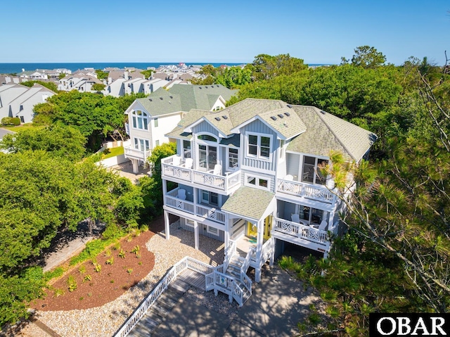 drone / aerial view with a residential view