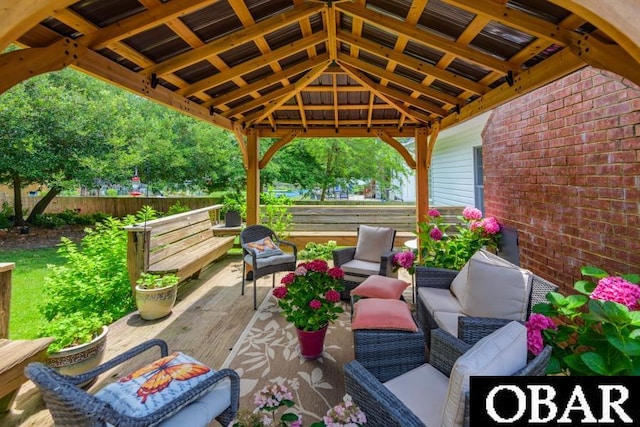 128 Daphne Ln Lot 17, Manteo, NC 27954 - view of patio / terrace with an outdoor hangout area and a gazebo