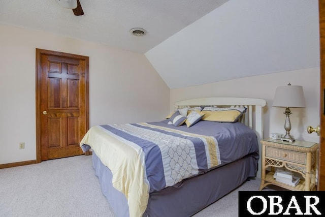 128 Daphne Ln Lot 17, Manteo, NC 27954 - bedroom with carpet floors, lofted ceiling, and a ceiling fan