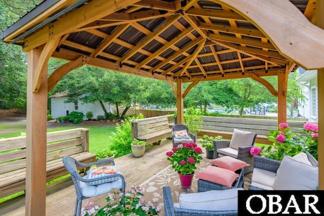 128 Daphne Ln Lot 17, Manteo, NC 27954 - view of patio featuring a gazebo and outdoor lounge area