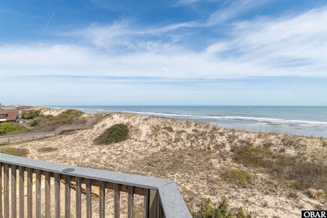 property view of water with a beach view