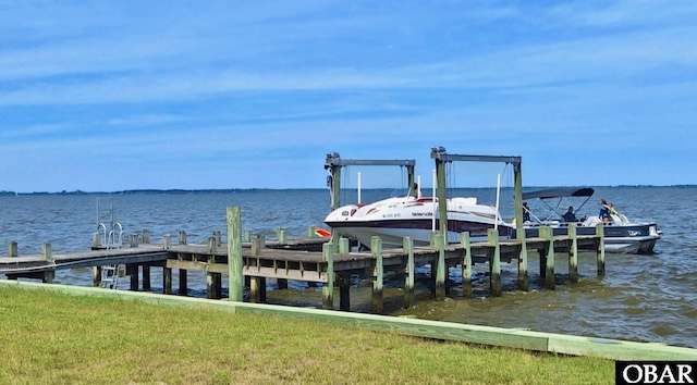 400 Driftwood Dr Lot 168, Elizabeth City, NC 27909 - dock area with a water view and boat lift