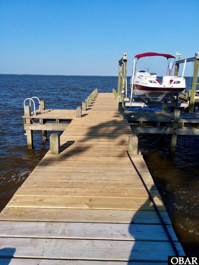 400 Driftwood Dr Lot 168, Elizabeth City, NC 27909 - dock area featuring boat lift and a water view