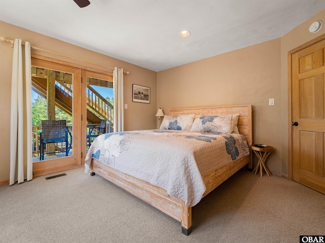 2250 Ocean Pearl Rd Lot 13, Corolla, NC 27927 - bedroom featuring carpet flooring, access to exterior, and recessed lighting