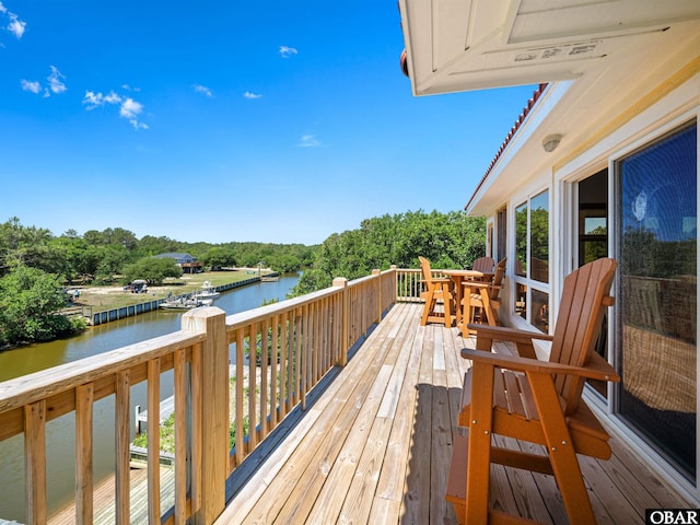 2250 Ocean Pearl Rd Lot 13, Corolla, NC 27927 - wooden terrace featuring a water view and view of wooded area