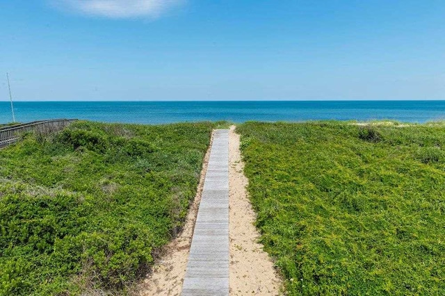 property view of water with fence