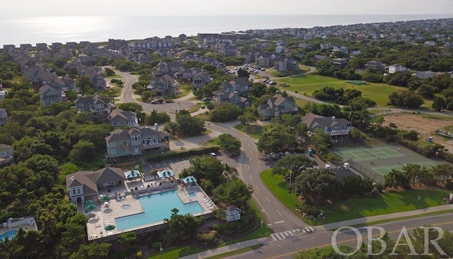 aerial view featuring a residential view