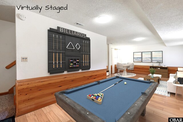 549 White Whale Way Lot # 220E, Corolla, NC 27927 - playroom with a textured ceiling, pool table, wood finished floors, and baseboards