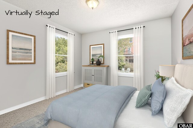 549 White Whale Way Lot # 220E, Corolla, NC 27927 - bedroom featuring a textured ceiling, multiple windows, and baseboards
