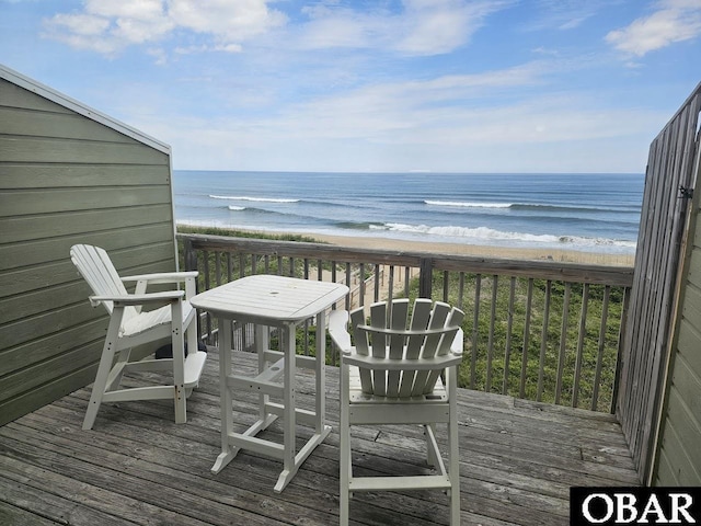 2035 S Virginia Dare Trl Unit 11, Kill Devil Hills, NC 27948 - deck with view of water and beach