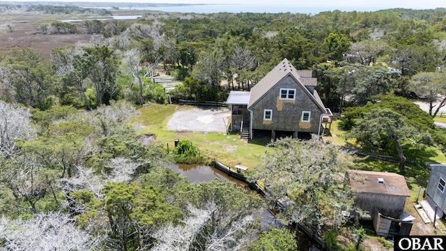 108 Loop Rd, Ocracoke, NC 27960 - view from above of property with a large body of water