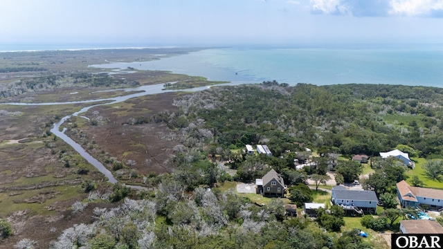 108 Loop Rd, Ocracoke, NC 27960 - drone / aerial view of a nearby body of water and a forest