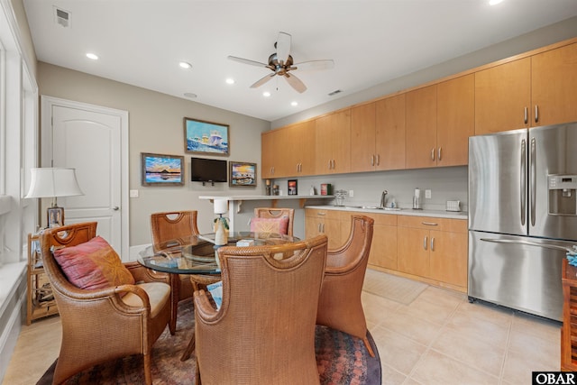 2001 Creek Rd Lot 16, Kitty Hawk, NC 27949 - dining space featuring a ceiling fan, recessed lighting, and light tile patterned floors