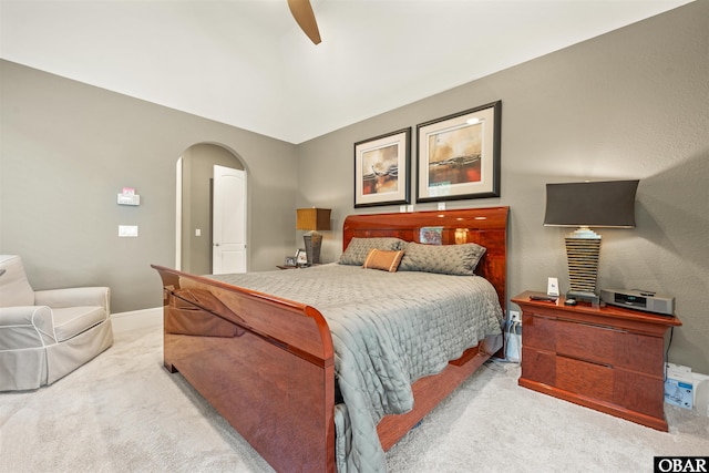 2001 Creek Rd Lot 16, Kitty Hawk, NC 27949 - carpeted bedroom with arched walkways and ceiling fan