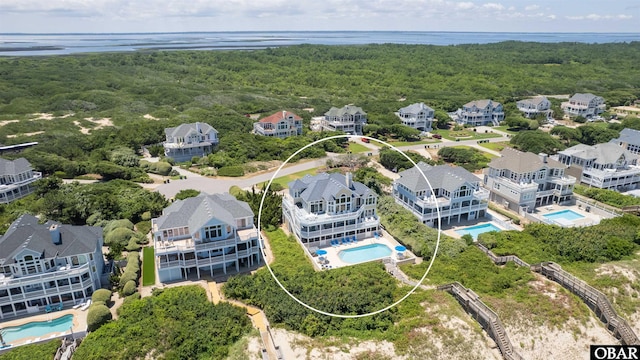 369 Deep Neck Rd Lot # 139, Corolla, NC 27927 - aerial view of residential area with a pool and a forest