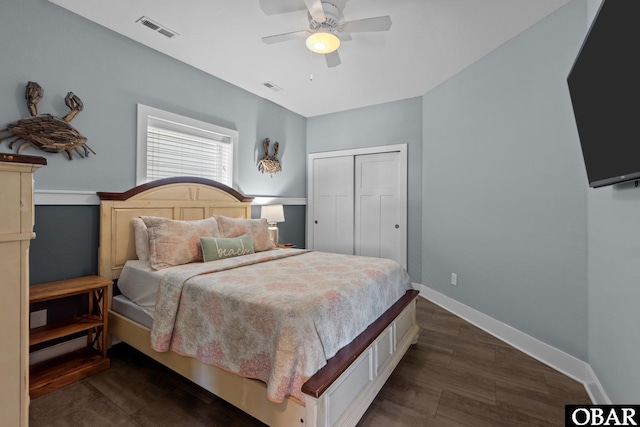 5309 S Sand Wedge Ln Lot 5, Nags Head, NC 27959 - bedroom with a closet and ceiling fan