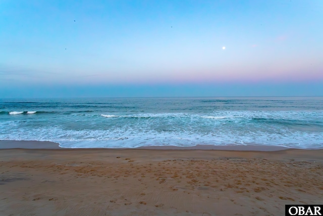 property view of water with a beach view