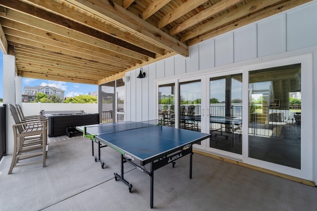 playroom with french doors