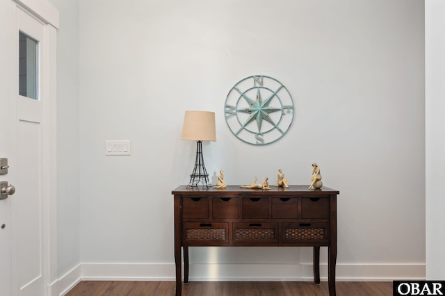 interior details featuring baseboards and wood finished floors