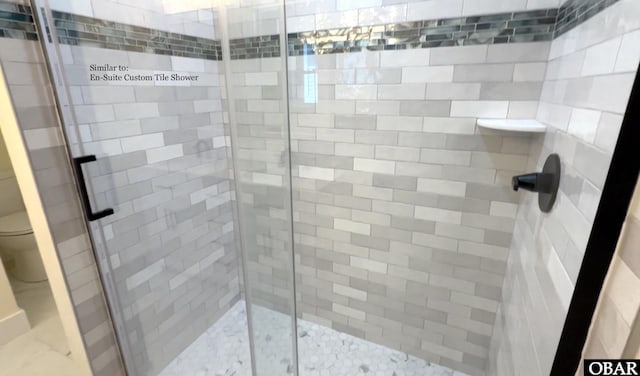 bathroom featuring a stall shower