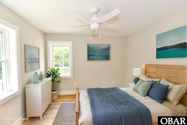 112 Mybet Ct Lot 100, Kill Devil Hills, NC 27948 - bedroom with light wood-type flooring and ceiling fan