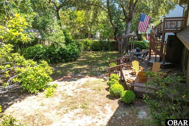 718 Canal Dr Lot 308, Kill Devil Hills, NC 27948 - view of yard featuring a deck and stairs