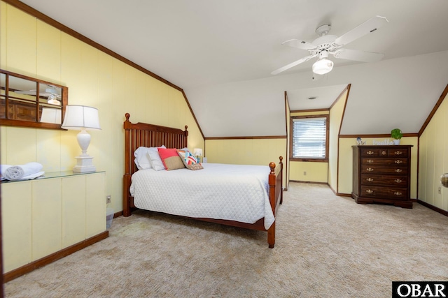 718 Canal Dr Lot 308, Kill Devil Hills, NC 27948 - carpeted bedroom with lofted ceiling, baseboards, and a ceiling fan
