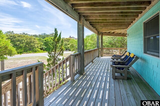 deck featuring a porch