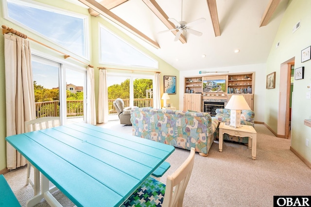 sunroom / solarium featuring beam ceiling and visible vents