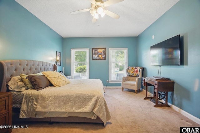 107 Magnolia Dr Lot 75, 76, 77, Camden, NC 27921 - bedroom featuring light colored carpet, baseboards, ceiling fan, and a textured ceiling