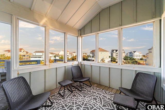 27206 Sea Chest Ct Lot 27, Salvo, NC 27972 - sunroom / solarium with a residential view and vaulted ceiling
