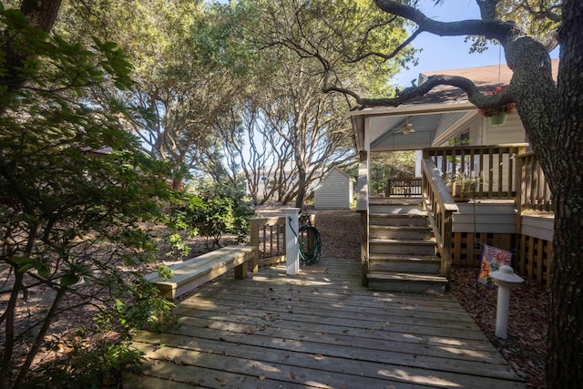 view of wooden deck