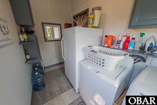 40191 Kiddy Ln Lot 13, Avon, NC 27915 - washroom with cabinet space, washer and dryer, and tile patterned flooring