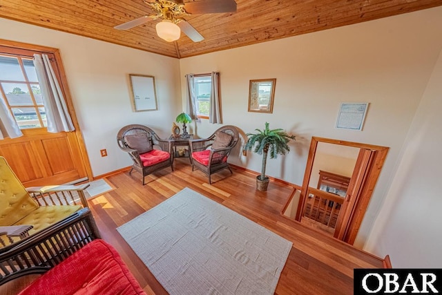 40191 Kiddy Ln Lot 13, Avon, NC 27915 - sitting room featuring a ceiling fan, wood finished floors, and baseboards