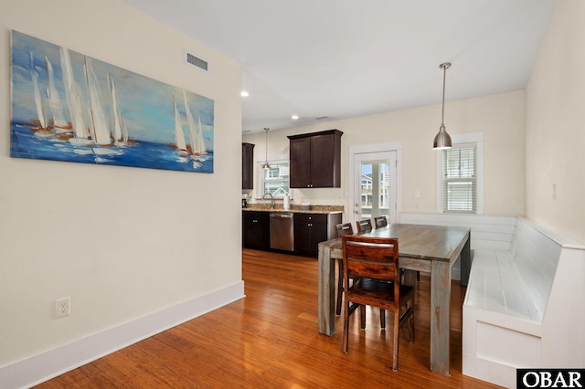 655 Pampas Ct Lot 162, Corolla, NC 27927 - dining area with wood finished floors, recessed lighting, and french doors